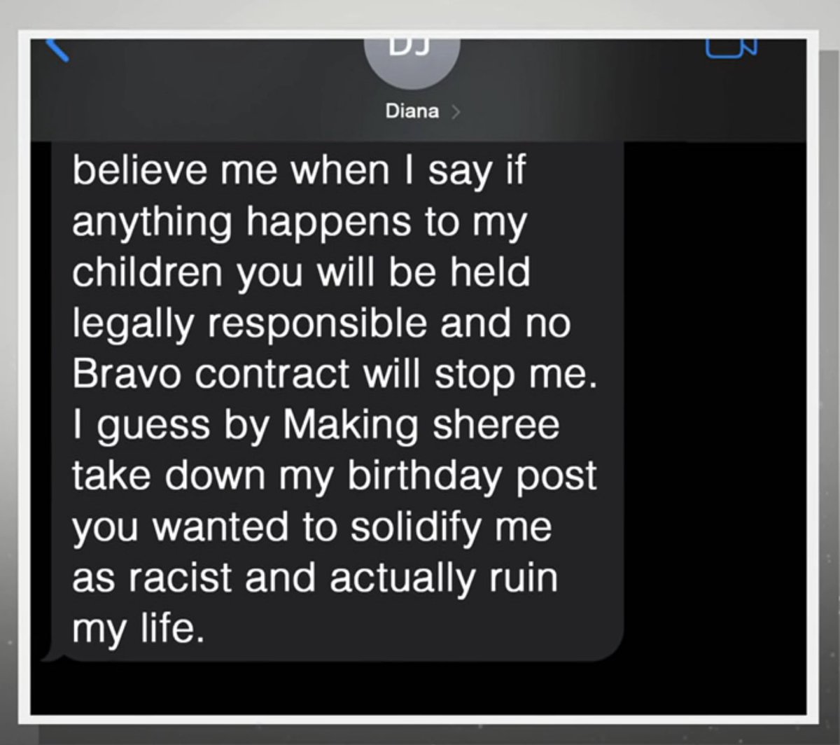 bravobybetches's tweet photo. I’m assuming Diana is already getting fired but this text should be the final straw if she wasn’t #RHOBH https://t.co/LG2Pq10Sbq