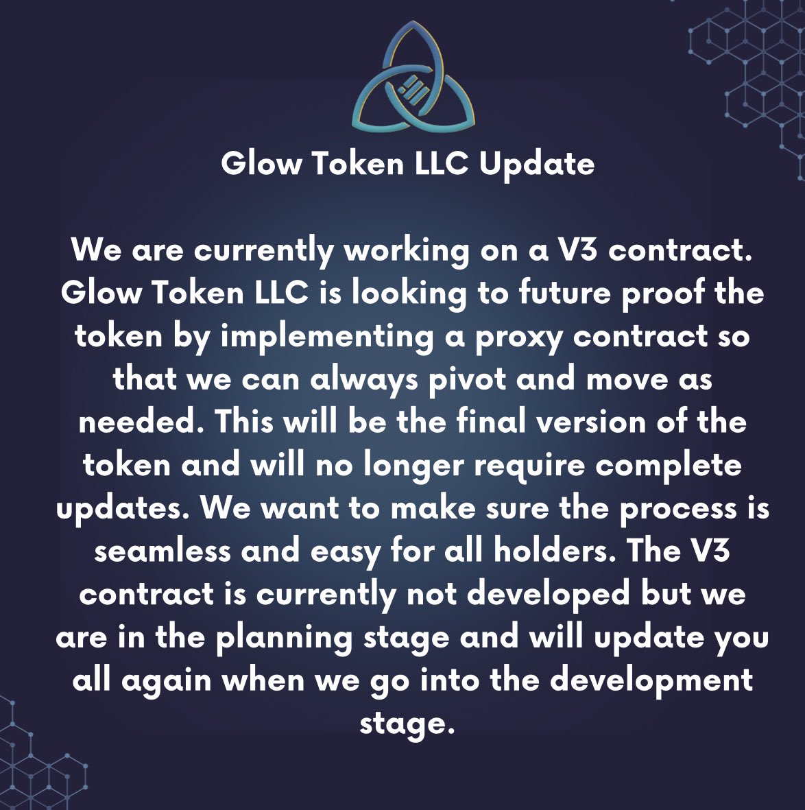 ℹ️ Update on #GlowV2