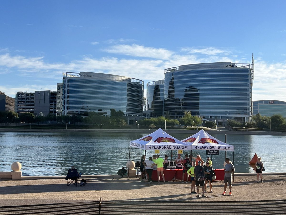 Last tune up swim at Tempe Town Lake before Sundays Half Ironman - thanks @4peaksracing