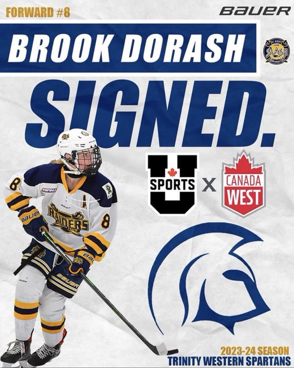 A huge CONGRATS to Slash forward Brook Dorash on her commitment to <a href="/TWUSpartansWHKY/">TWUWomensHockey</a>! Your Slash family is very proud of you!! #USports #RollSlash