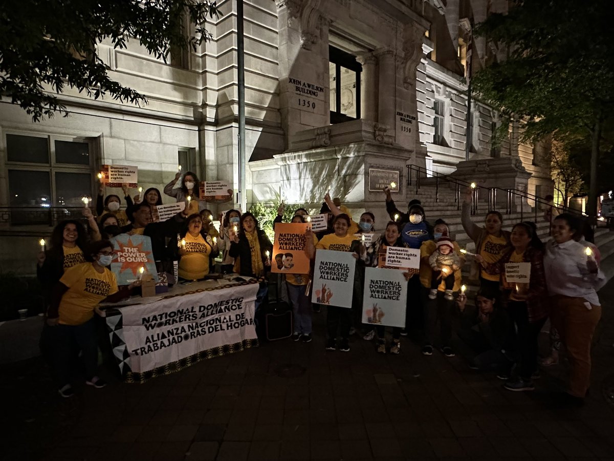 Domestic workers out late tonight to ask:
<a href="/ChmnMendelson/">Phil Mendelson</a> <a href="/tweetelissa/">Elissa Silverman</a> <a href="/RobertWhite_DC/">Robert White</a> <a href="/AnitaBondsDC/">Anita Bonds</a> <a href="/chenderson/">Christina Henderson</a> <a href="/BrianneKNadeau/">Brianne K. Nadeau</a> <a href="/CMBrookePinto/">Councilmember Brooke Pinto</a> <a href="/marycheh/">Mary M. Cheh</a> <a href="/Janeese4DC/">Janeese Lewis George</a> <a href="/CM_McDuffie/">CM McDuffie's Office</a> <a href="/charlesallen/">Charles Allen</a> <a href="/mayorvincegray/">Vincent C. Gray</a> <a href="/trayonwhite/">CM Trayon White, Sr.</a> 

Will you pass a #DomesticWorkersBillOfRights this year?