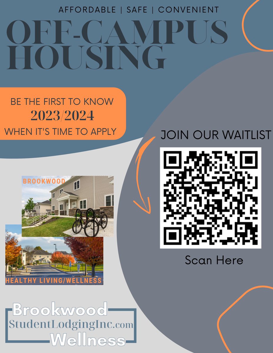 Interested in off-campus housing through Student Lodging? Scan the QR code to join their wait-list! Any student who joins will be the first to know about their housing options and anything related to housing!