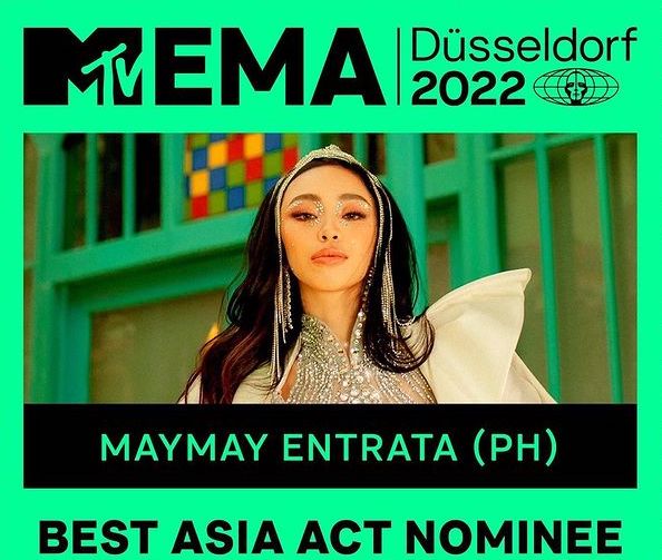 cinemabravoph's tweet photo. LOOK: #MaymayEntrata is nominated for Best Asia Act at the MTV Europe Music Awards 2022 (with South Korea’s TOMORROW X TOGETHER, Indonesia’s NIKI, Japan’s The Rampage from Exile Tribe, Thailand’s Silvy).

"At sa mahal kong kabogeras, di tayo aabot dito kundi dahil po [sa inyo,]" https://t.co/xo2ml8yjQo