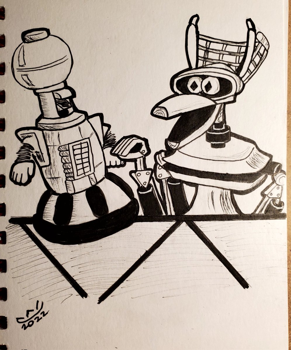 chrisgeekstuff's tweet photo. Inktober #12
Mystery Science Theater 3000 Week: Servo and Crow
#inktober #inktober2022 #drawings #draw #cartooning #comicbooks #fanart #yyjartist #mysterysciencetheater3000 #mst3k #satelliteoflove #robotrollcall #tomservo #croooow @mst3k @Hamptonyount @barvonblaq https://t.co/ScrlvNVxRD