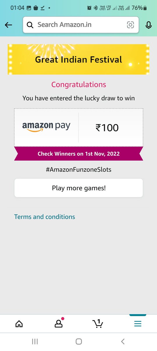 Aroy1979's tweet photo. #AmazonFunzoneSlots 
@amazonIN @amazon https://t.co/va7oia55Fi