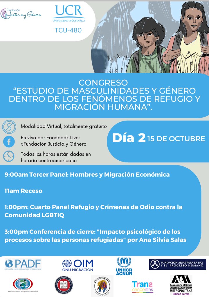 #Interseccionalidad Continuamos con el Congreso sobre #GéneroyMigración a través de facebook.com/fundacionjusti… 
Segunda jornada: población #LGBTIMigrante que huye de los #CrímenesDeOdio <a href="/transcendentecr/">Colective Transcendentes Costa Rica</a>  @ACNURamericas <a href="/kike_sanchez/">Kike Sanchez</a> #NadieEsIlegal