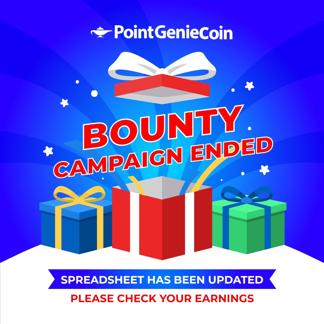 pointgeniepox's tweet photo. ⚡️Bounty campaign ended, find yourself on spreadsheet and make sure everything is correct. https://t.co/1p4fcDdzRN #pointgeniecoin #pointgenieapp #cryptocurrencies #PolygonNetwork https://t.co/vMYSFMDFRX
