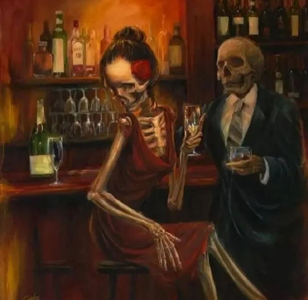 deathbyhibachi's tweet image. Cocktail Couple 🥂

#Art by Carlos Torres