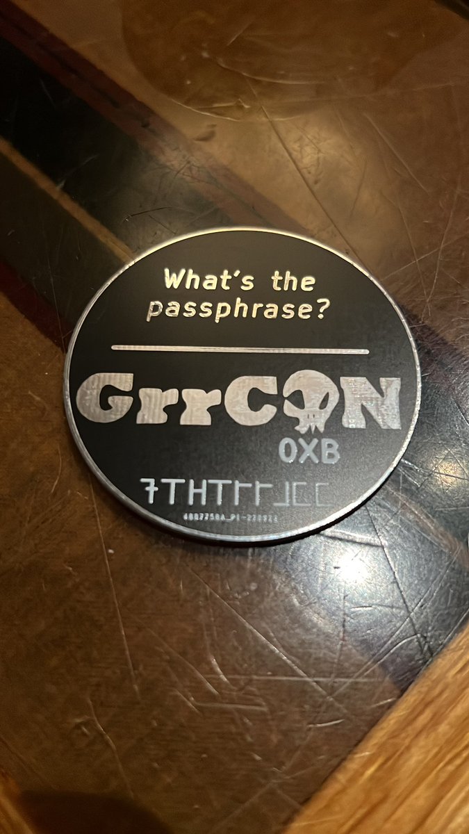 ChadKaup's tweet photo. Good pre-con evening @GrrCON...  What's the passphrase? https://t.co/13yxMLbLJN