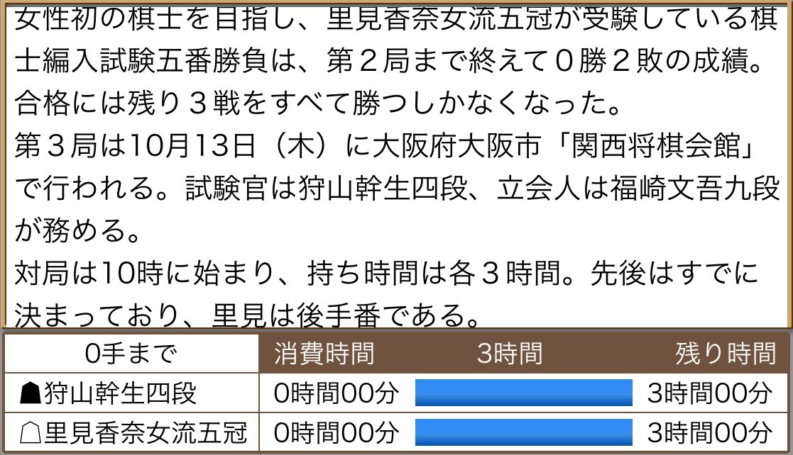 40CH.NETメインメニュー狩山幹生四段-里見香奈女流四冠|棋士編入試験受験 投稿ナビゲーション 最近の投稿RSS/FEEDアーカイブカテゴリブログ統計情報メタ情報