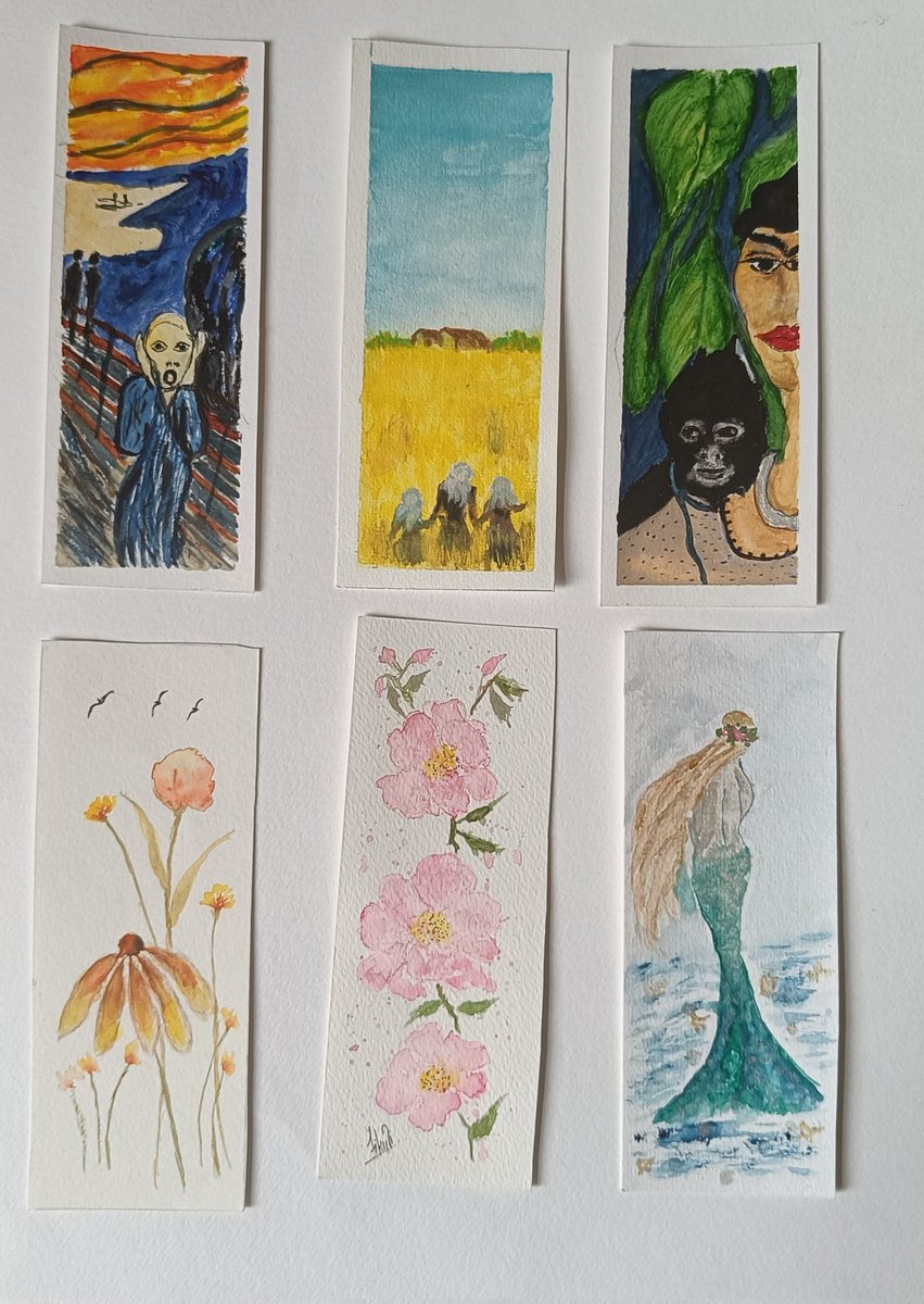 tikulli's tweet photo. Commissions are open for handpainted bookmarks. Thank you for your support. The previous lot is sold out. These are available. DM for price/queries etc. #RETWEEETME #BookLover #readersoftwitter #bookmark #artsale #artforsale #handmadegifts #HandPainted #booktwt #giftideas #gift https://t.co/fyCFM4IQW7
