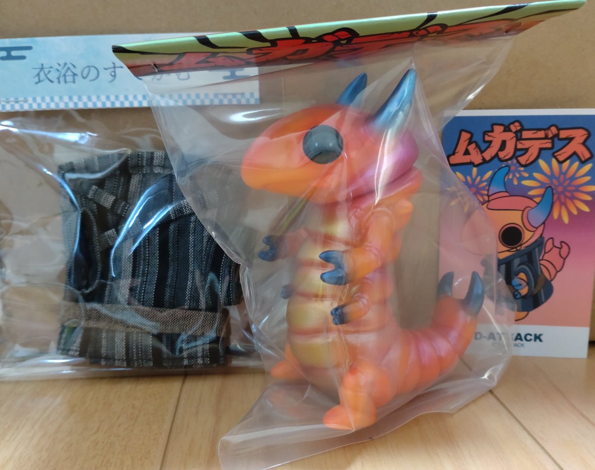 yoichiさん(<a href="/1_yoichi/">yoichi/D-ATTACK 4月29日Oneup25周年</a>)より
ムガデス
625さん(<a href="/munikoshop/">625</a>)
『衣浴のすでがむ』

新しいオレンジも可愛いなぁ😆
以前にむにこさんから浴衣を頂きましたが、今回きちんと購入も出来ました！✨
色んなムガデスに着せたい⤴️😁