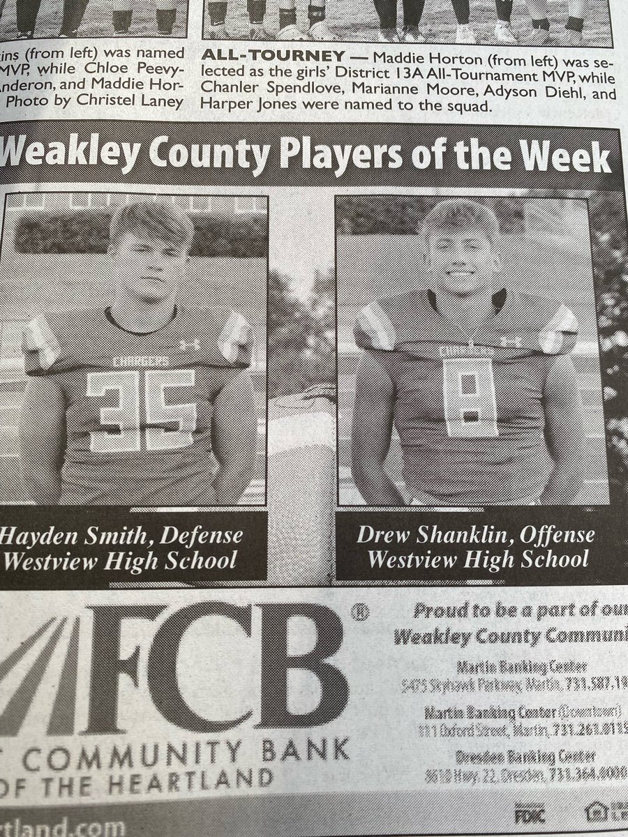 haydensmith3511's tweet photo. Weakley County Press player of the week with my guy @drew_shanklin ‼️ https://t.co/2gN270xRhc