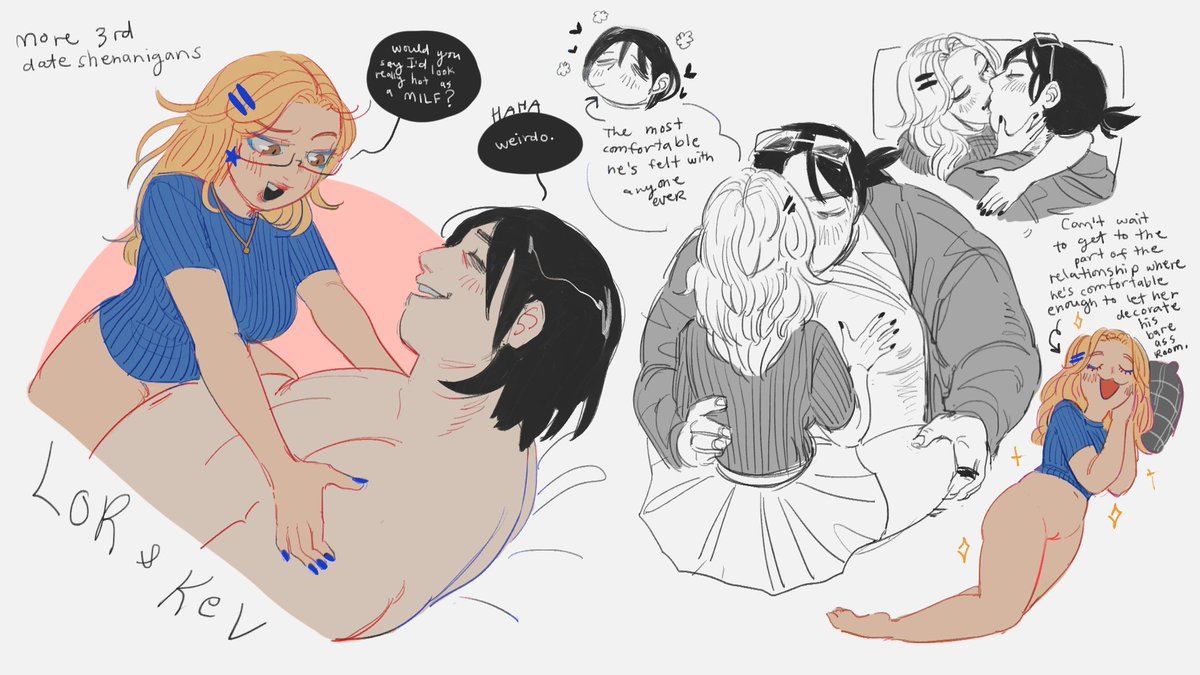 kimchi_slurper's tweet photo. Lorelei and Kevin on their 3rd date (netflix and chill, but only the chill part) https://t.co/uLeAzP13gg