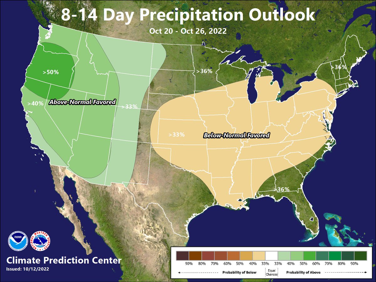 NWSBayArea's tweet photo. Dry weather conditions are likely through the next 10 days or so, yet we are looking at the potential for a pattern shift about 2 weeks from now that may bring precipitation to the West Coast. #CAwx #BayAreaWX https://t.co/ZS864fmERo