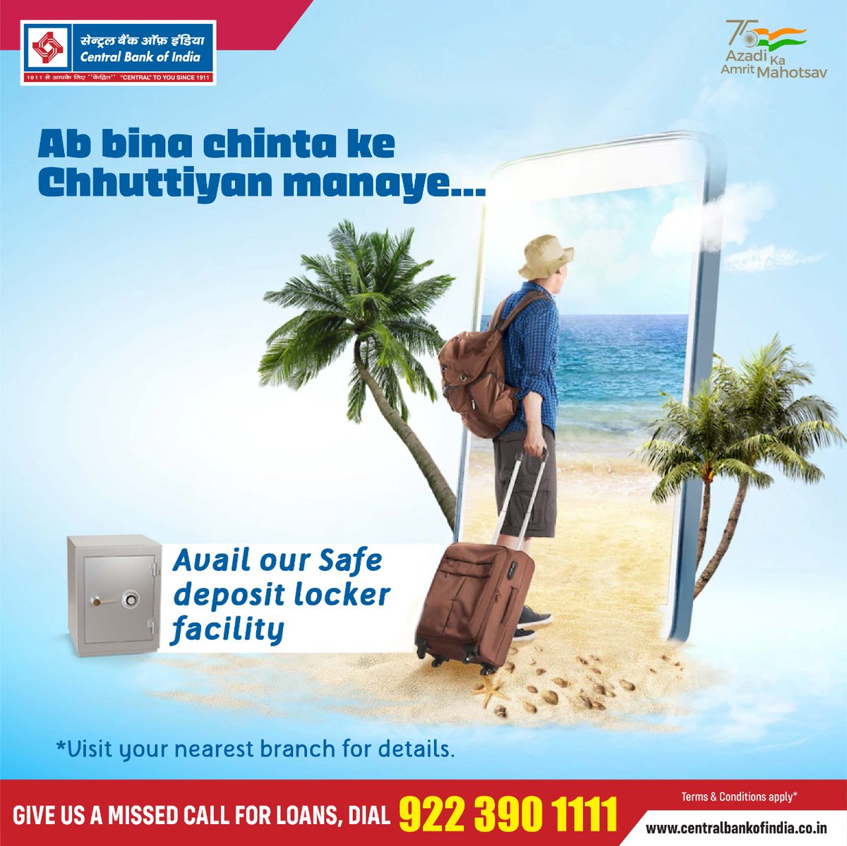 centralbank_in's tweet photo. Use our safe deposit locker facility to keep your valuables and documents safe. For more details contact https://t.co/PW4hqqHtfK

#AmritMahotsav
#AzadiKaAmritMahotsav
#CentralToYouSince1911 https://t.co/cEYmVLTIHo