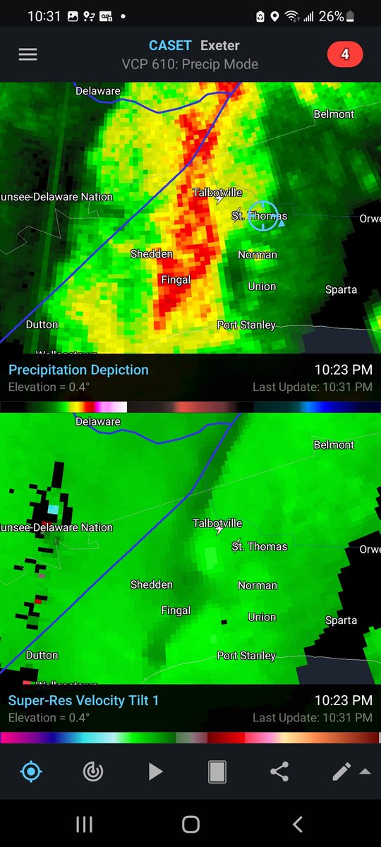 ONStormKat's tweet photo. Big fan of the game #FindTheColdFront

Lmao. Decent end of season storm rolling into #StThomas
#Onwx #ONStorm https://t.co/qZuvYUuJwR