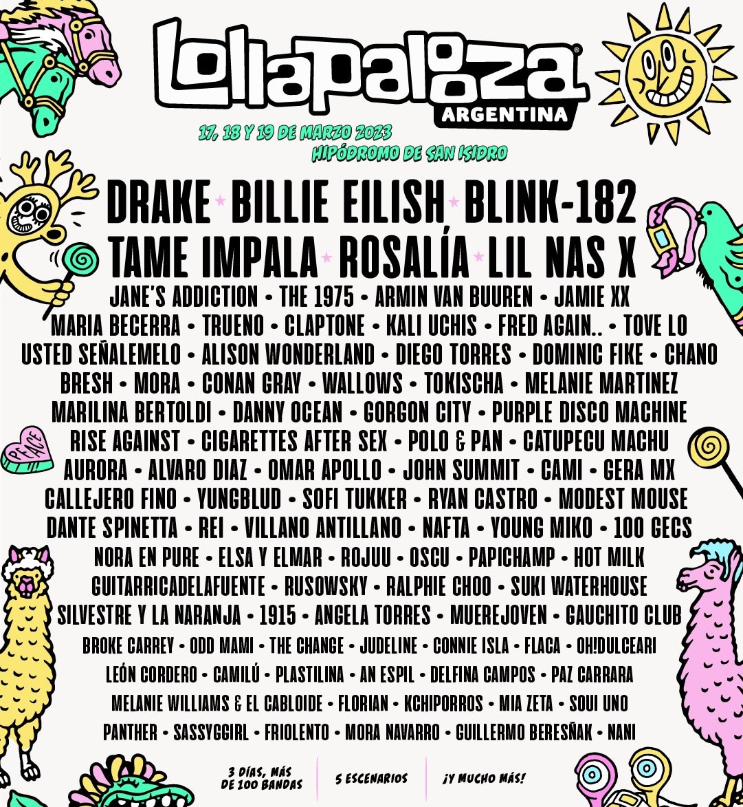 El #Lollapalooza versión argenta presentó a todos sus artistas de su edición 2023. El Abono para los 3 días tendrá un valor de $50.000 ¿Vas a ir?