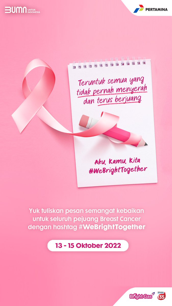 Pada peringatan Breast Cancer di bulan Oktober ini, yuk tuliskan pesan kebaikan dan semangat kamu untuk seluruh penyintas Breast Cancer di seluruh dunia!