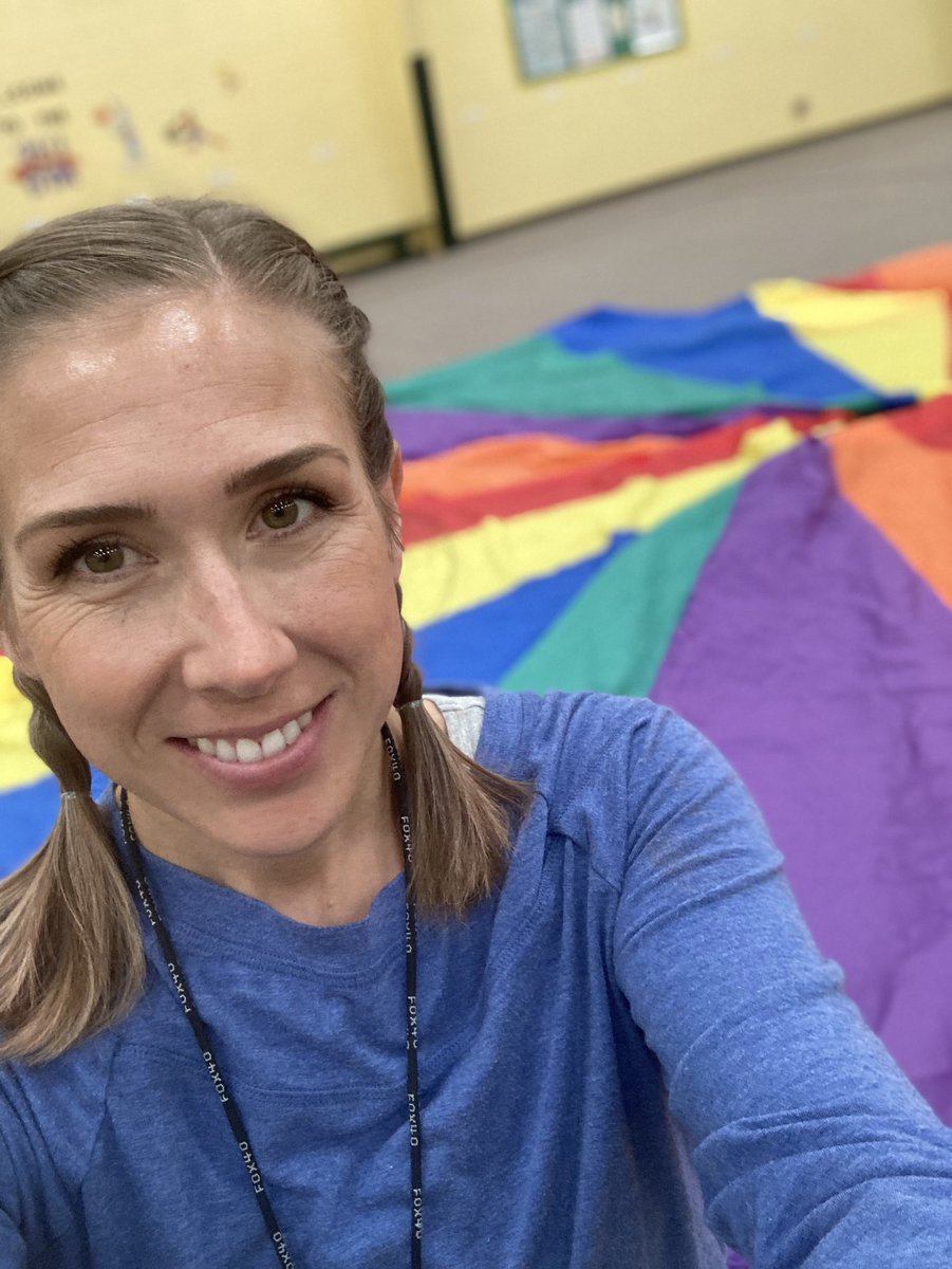 TEAMWORK practice last week with this PE classic, parachute games!!!