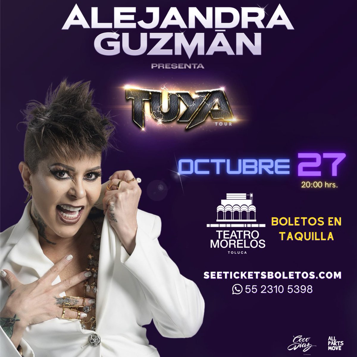 Al3jandraGuzman's tweet photo. #MalaHierba nunca muere Rockeros😎😎!  Invencible, fuerte e insaciable de Rock como siempre 🌟 Más que lista para nuestro próximo encuentro en #Toluca este 27 de octubre🥳🔝 #TuyaTour #TUYA https://t.co/pNv7fWzrhB