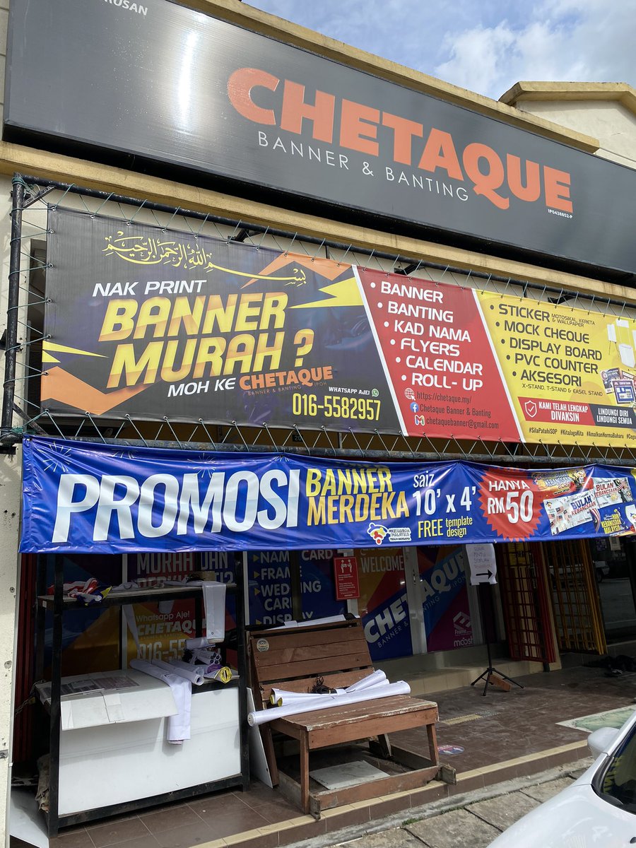 hafifyhafidz's tweet photo. Terbaik kedai printing ni dekat Meru Perdana. Sehari siap banner lepas hantar fail &amp; buat payment. https://t.co/tmiNiJAQP6