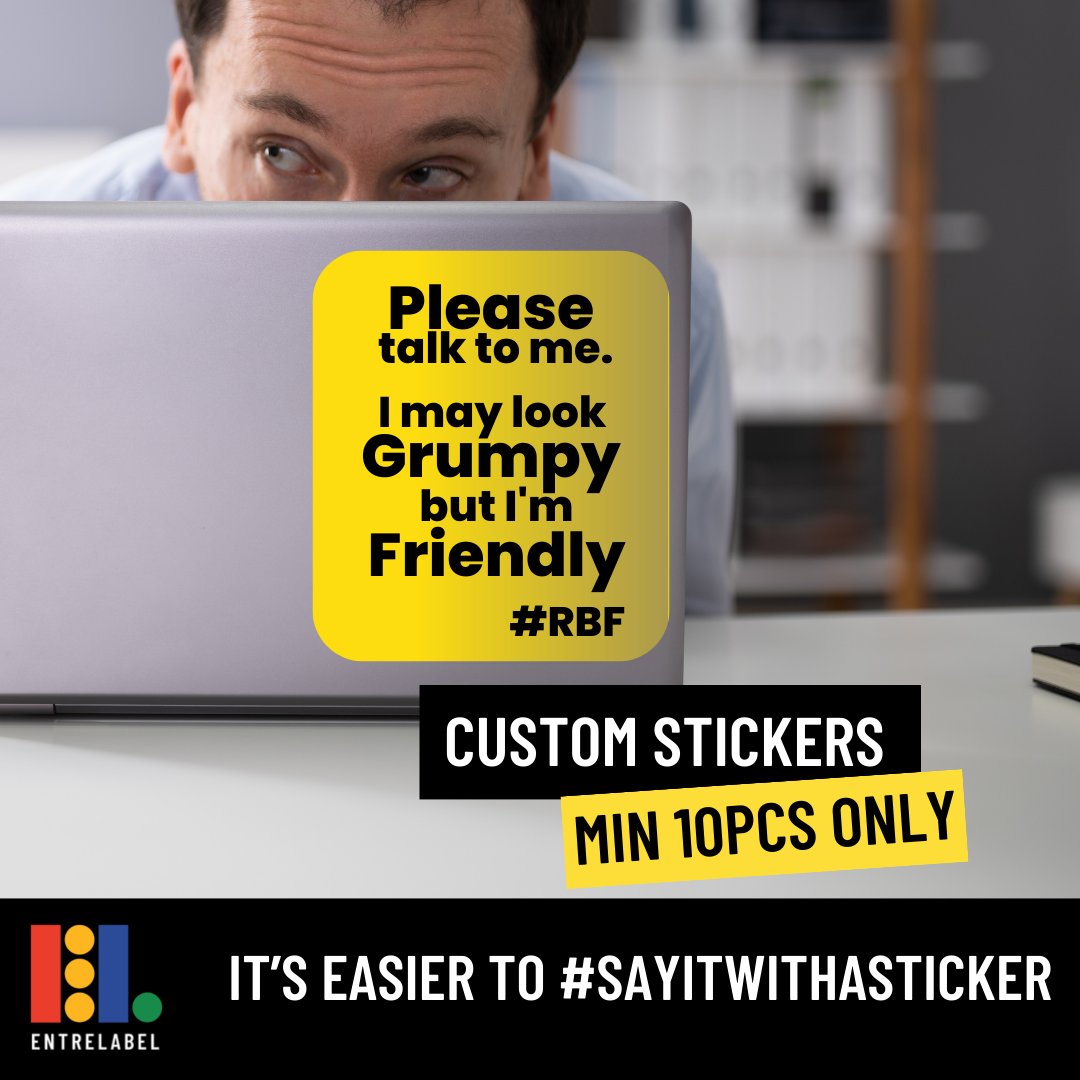 EntreLabel's tweet image. Stickers are great conversation starters. A catchy talking point for someone who needs a little push to initiate a conversation.
Let’s be real, small talks are hard but thank God for custom-made stickers.
Order Online: entrelabel.com
#entrelabel 
#customsticker 
#sticker