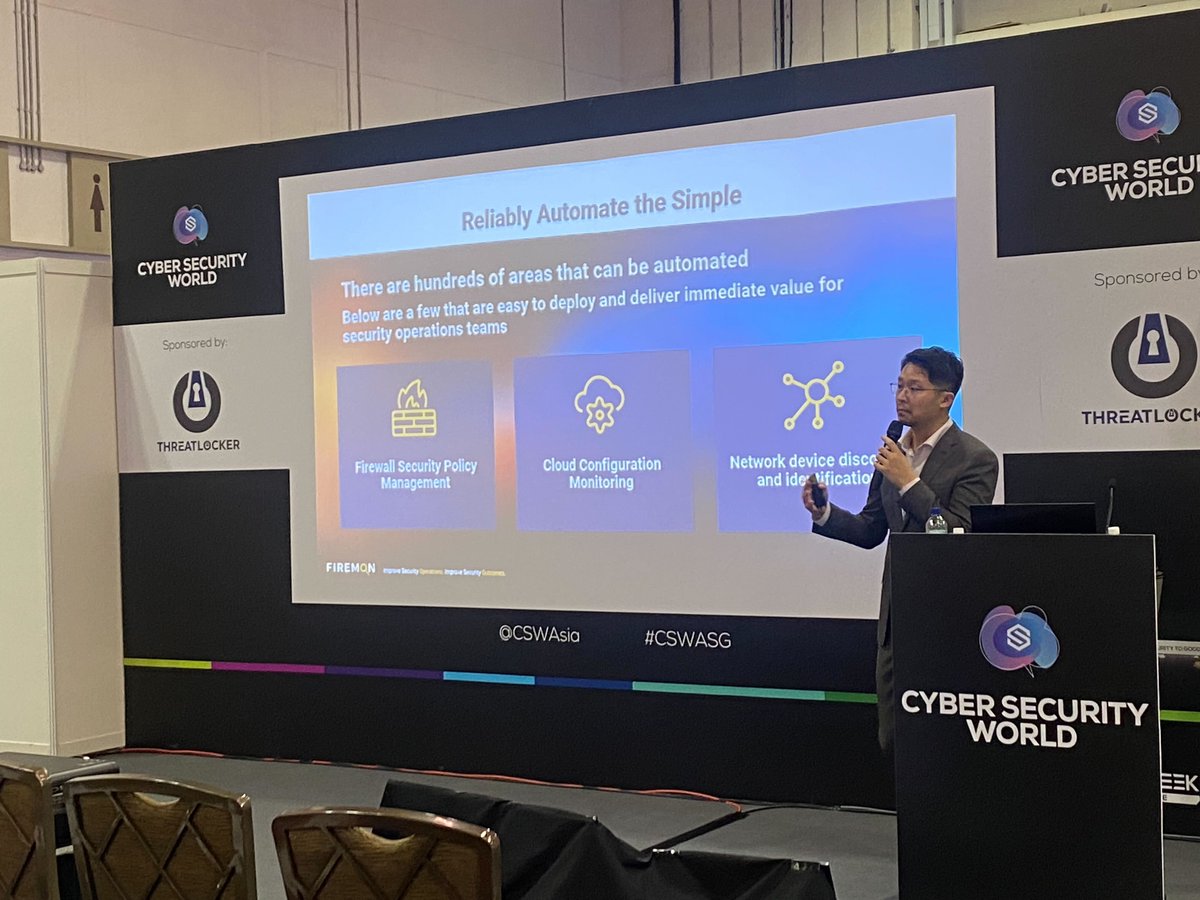 FireMon's tweet photo. Thank you to all who joined Shikwang Jang, FireMon’s APAC Regional Director, yesterday in his presentation on automating security fundamentals.
#CSWA #CyberSecurityWorldAsia #firemon #cybersecurity #security #cloudsecurity #securitymanagement https://t.co/jAEzy64VB8