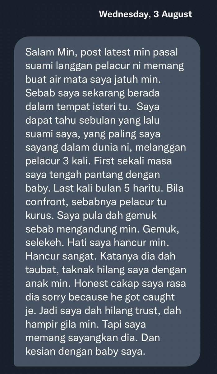 twtmalaywedding's tweet photo. Tak nak cakap banyak, harap sis ni terus kuat &amp; nekad untuk pilih jalan yg lebih baik. Tak kesah dgn cara berpisah ke apa. 

Kadang kala, kehilangan sesuatu tu baru buat kita tersedar dari kelekaan dunia. 

Godaan syaitan, yg haram lebih menyeronokan dari yg halal. https://t.co/oWtRdD0hpr