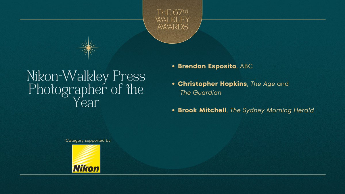 The finalists for Nikon-Walkley Press Photographer of the Year are: @BrendanEsposito, ABC; Christopher Hopkins (@CNHop), @theage_photo and @GuardianAus; Brook Mitchell, @smh. See hero images from all photography finalists on our website: walkleys.com/spotlight-on-2… #walkleys