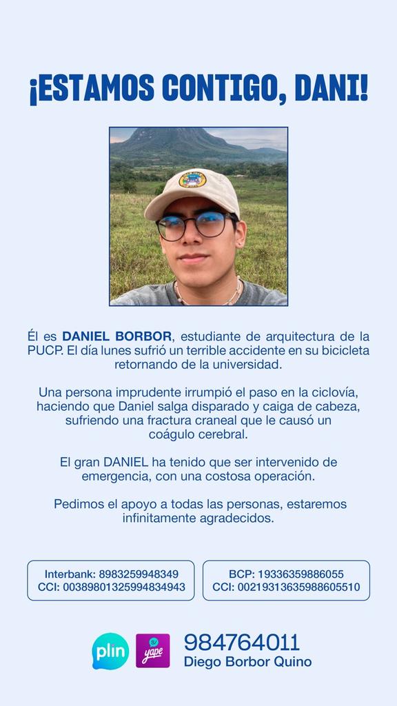 omarmariluz's tweet photo. El estudiante Daniel Borbor sufrió un terrible accidente y necesita todo el apoyo posible para sus intervenciones médicas. @RPPNoticias https://t.co/daWmWnQcAG