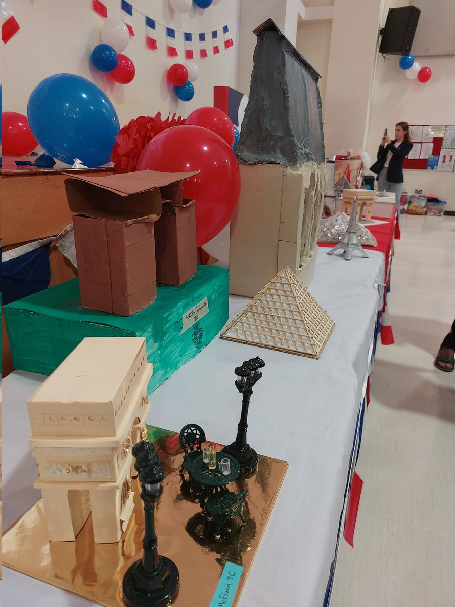 Enjoying French day at #StChrisSnr. Pastries, crepes, music and student created architecture. C'est Magnifique! Bravo #StChrisMFL