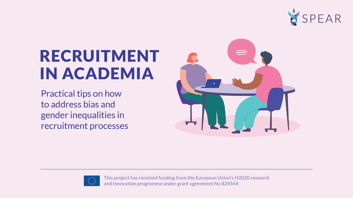 #Diversity within a team &amp; #research output are positively correlated. Yet #genderbalance &amp; representation are still not fully achieved in most cases
In our 🆕 learning material we talk about how to deal with &amp; overcome #bias in #recruitment in #academia
👉bit.ly/SPEAR_Recruitm…