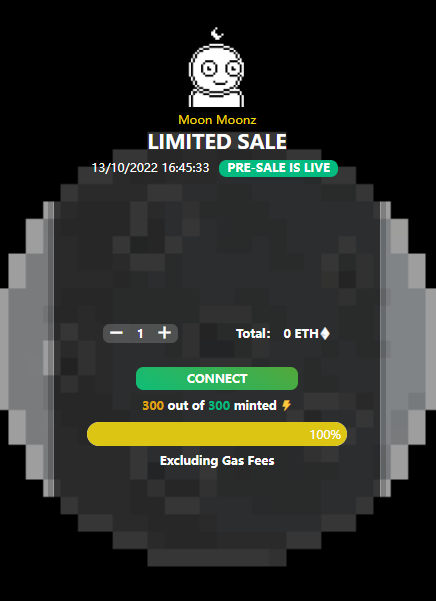 _MoonMoonzNFT's tweet image. 🚨 Because of the bear market 🚨

🎁 We decided to give away 300 WL places 🎁

🚀 WL＝feermint 🚀

📢Quick Minting  if you are mentioned by us (only 300 NFTs on Twitter members)

Minting link below👇 

🔗moonmoonznfft.xyz