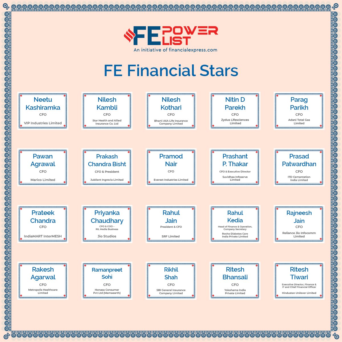 FinancialXpress's tweet photo. Congratulations FE Financial Stars!

@VIPBagsIndia @StarHealthIns @bhartiaxalife @ZydusUniverse @Adani_Gas @prakashbisht @ingrevia @everestindustr2 @prashantthakar @IndiaMART @flameoftruth @srflimited @Roche @MetropolisLab @mamaearthindia @sbigeneral  @Unilever

#FECFOConclave https://t.co/fX6LgygUTS