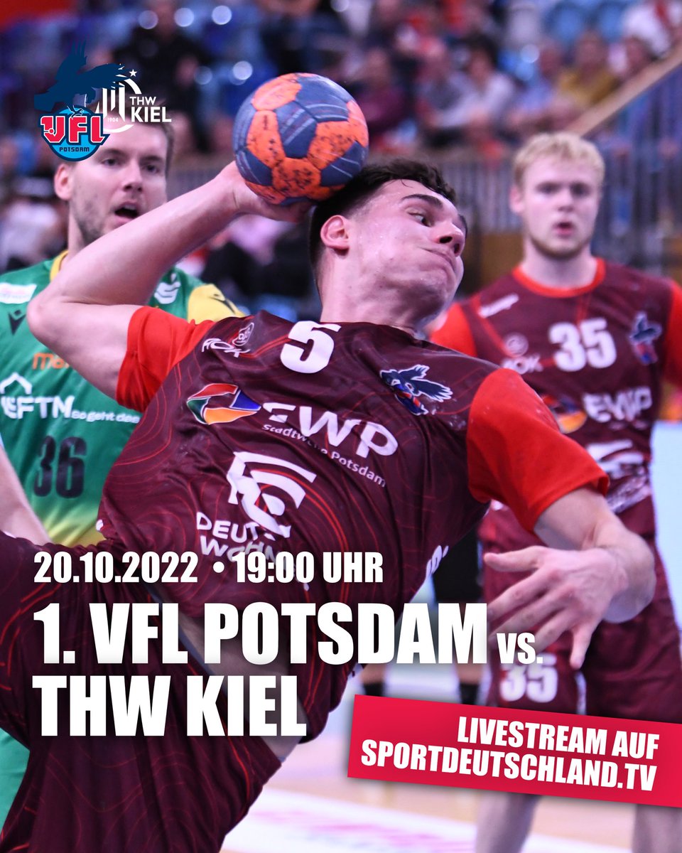 VfLPotsdam's tweet photo. Gute Nachrichten für alle Handball-Fans: das Pokalspiel zwischen dem 1. VfL Potsdam und dem @thwhandball wird am 20.10. live auf @handballdeutschland.tv übertragen. 📹 https://t.co/B2djOMNBLs