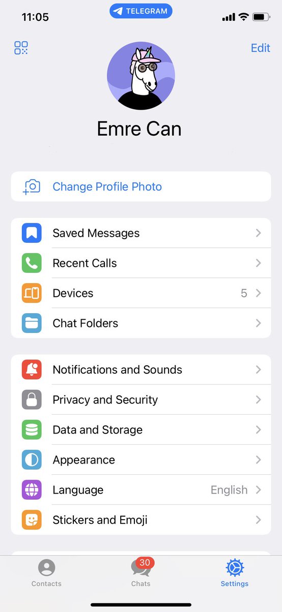 emrecanacer's tweet photo. a really smart &amp; unique ui pattern -

@telegram added (hided) their logo under the “notch” so you don’t see it when you use the app but you see it when you take a screenshot. https://t.co/zylO85jPPI