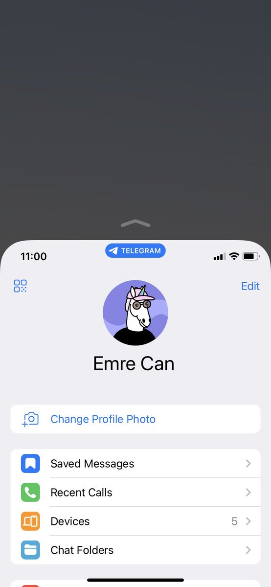 emrecanacer's tweet photo. a really smart &amp; unique ui pattern -

@telegram added (hided) their logo under the “notch” so you don’t see it when you use the app but you see it when you take a screenshot. https://t.co/zylO85jPPI