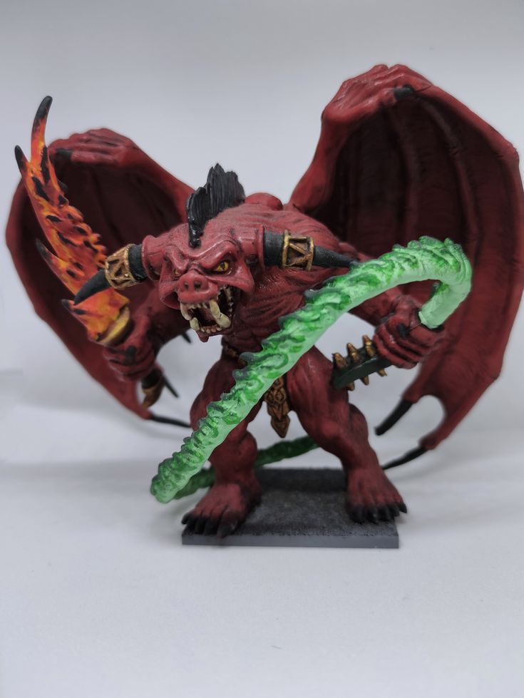Balor miniature from 'Dungeons & Dragons: The Legend of Drizzt' Board Game #heroquest #paintingminiatures #warmongers #dungeonsanddragonsminiatures #dungeonsanddragons #oldhammer #paintingboardgames #balrog #khorne