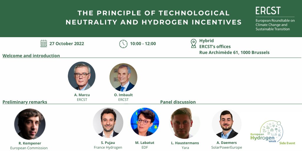💧 Join us during European Hydrogen Week for our event on Technological Neutrality and Hydrogen Incentives. 📝 You can still register here: lnkd.in/edV8Fid4 ⚡️#HydrogenWeek2022 #HydrogenWeek #CleanHydrogen @CleanHydrogenEU