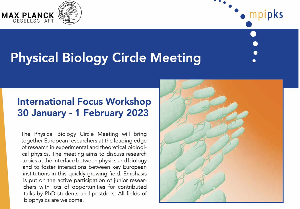 The unique and legendary Physical Biology Circle Meeting will be taking place in Dresden again. Co-organising this with <a href="/lepuslapis/">Pierre Haas</a> &amp; Frank Jülicher. Registration only for participating institutions under pks.mpg.de/cmbp23 <a href="/csbdresden/">Center for Systems Biology Dresden</a> <a href="/mpicbg/">MPI-CBG Dresden</a>