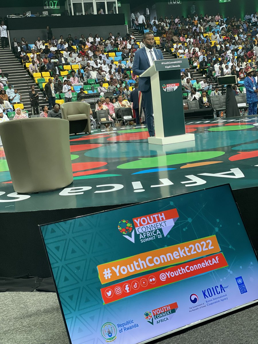 GomeraM's tweet photo. Fantastic vibe at opening of @youthconnektaf summit. Africa’s pathway to prosperity needs supercharging, with youth as an engine for growth. As leaders, we have one job to do: enable the best ideas to grow to scale. That is the basic bargain of any 21st century  society. https://t.co/eXTg8anruc