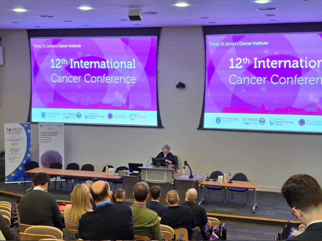 Provost Linda Doyle opening the 12th TSJCI International Cancer Conference here in @tcdTBSI. A wonderful 2 days ahead. #TSJCIConference @CancerInstIRE