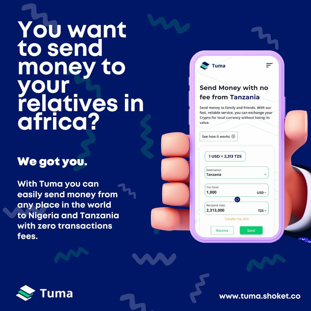 tuma_app's tweet photo. Are you looking for a way to send or receive payments from abroad? Well, Tuma is coming for you! Stay tuned for more information. https://t.co/xqWKjVvdyU