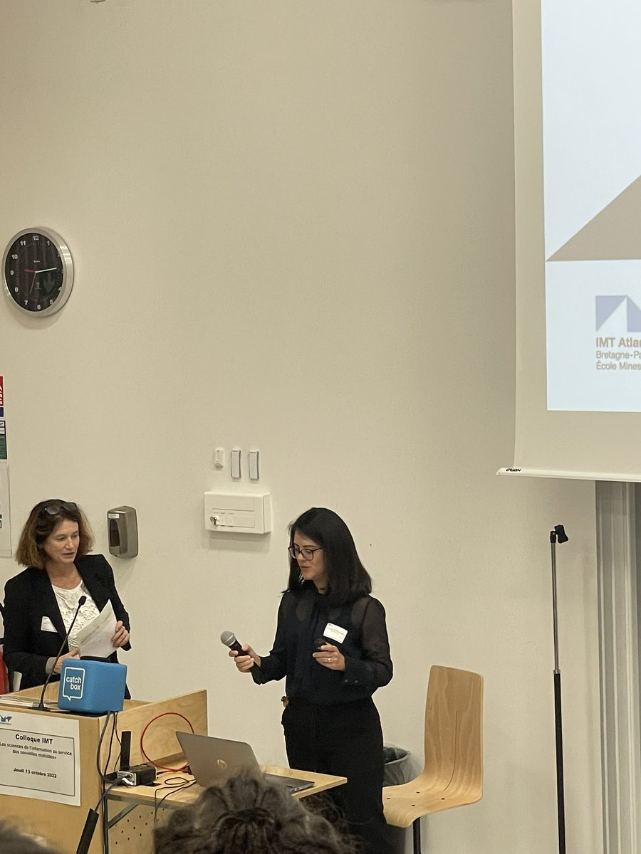 IMTFrance's tweet photo. #colloqueIMT : 🚩 Session 1 - Nouveaux services de #mobilité 

La session démarre avec Maria-Isabel Restrepo-Ruiz, professeure à @IMTAtlantique sur la thématique de "Employee scheduling and routing with preferences and uncertainties" https://t.co/cdIpusvOSW