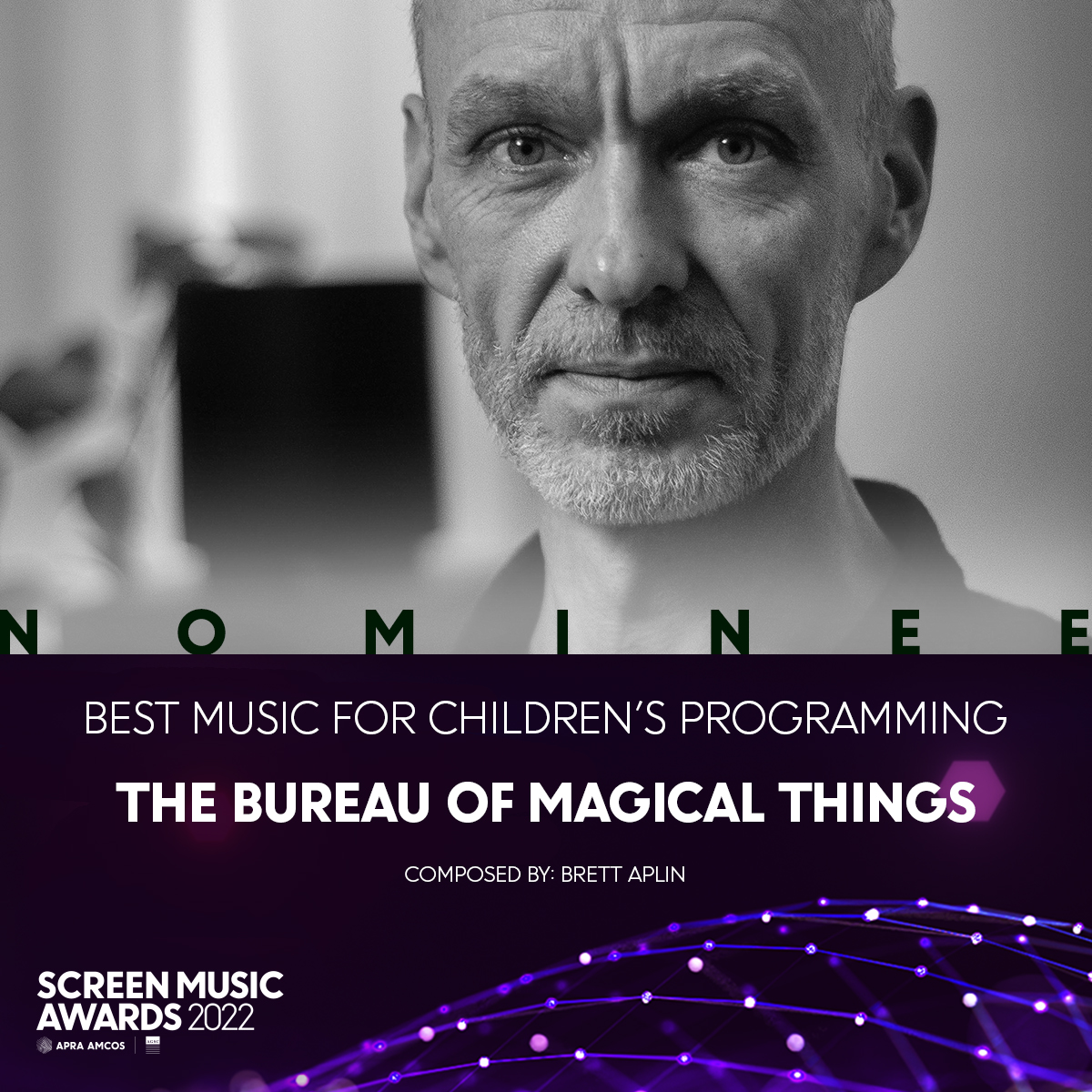 I feel very chuffed to have been nominated for 3 @APRAAMCOS Screen Music Awards this year; for @ufojmsp's #TheBureauOfMagicalThings in the Children's category, and for Terry Carlyon's #NoMercyNoRemorse in the Soundtrack Album and Doco categories! @We_are_AGSC #ScreenMusicAwards