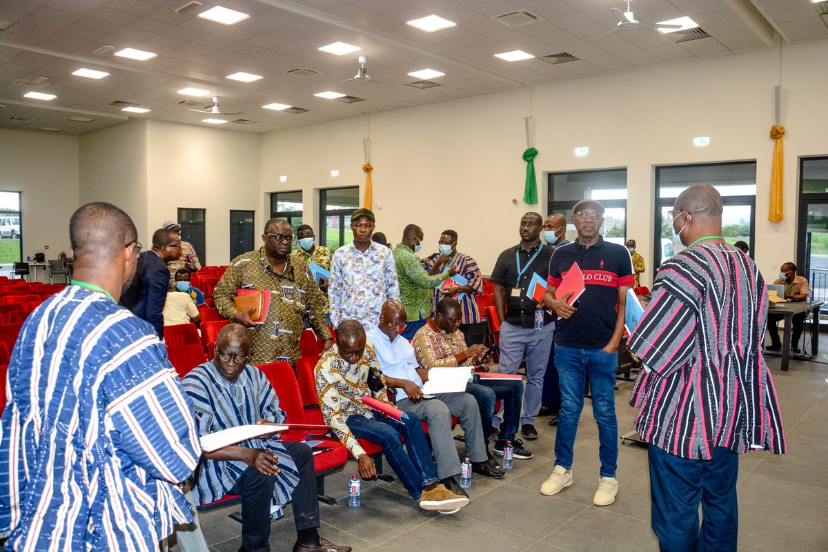 uesdgh's tweet photo. Some members of the Parliamentary Select Committee on  Education, visited  UESD in Somanya on Friday, 7/10/22, to inspect on-going GETFUND projects  there. The VC and his Management team interacted with the MPs in the Auditorium, Multipurpose Building.
#HOPE22
#UESD22 https://t.co/2co1CebZYn