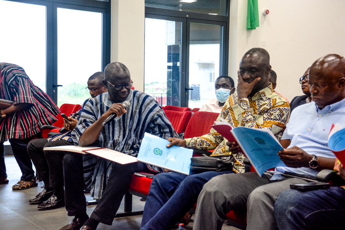 uesdgh's tweet photo. Some members of the Parliamentary Select Committee on  Education, visited  UESD in Somanya on Friday, 7/10/22, to inspect on-going GETFUND projects  there. The VC and his Management team interacted with the MPs in the Auditorium, Multipurpose Building.
#HOPE22
#UESD22 https://t.co/2co1CebZYn