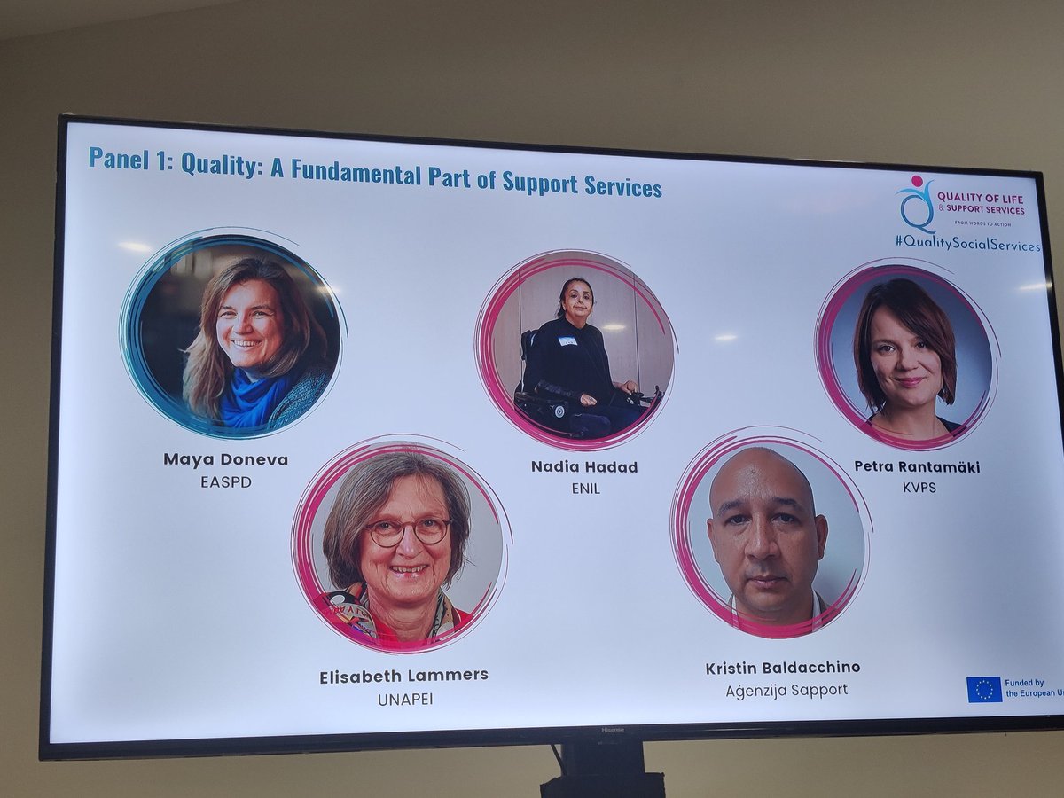 Great panel at <a href="/EASPD_Brussels/">EASPD</a> @QualitySocialServices Conf: what is quality? Similar values but different approaches, depending on specificity of each organisation <a href="/ENIL_EU/">ENIL</a> <a href="/Unapei_infos/">Unapei</a> @kvpsfi <a href="/AgenzijaSapport/">Aġenzija Sapport</a>