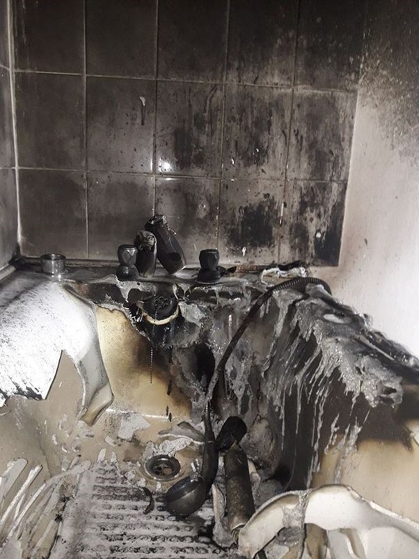 The damage to this property is shocking, two people were lucky to survive a blaze at their home after lit candles were left on the side of an acrylic bath as they slept. Ensure candles are extinguished safely before you leave the room.

#candlefiresafetyweek #CFSW2022